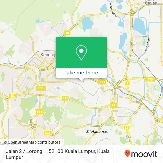 Peta Jalan 2 / Lorong 1, 52100 Kuala Lumpur