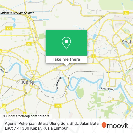Peta Agensi Pekerjaan Bitara Ulung Sdn. Bhd., Jalan Batai Laut 7 41300 Kapar