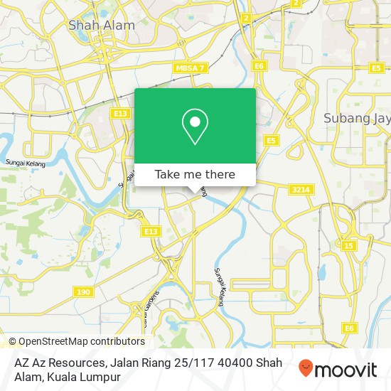 AZ Az Resources, Jalan Riang 25 / 117 40400 Shah Alam map