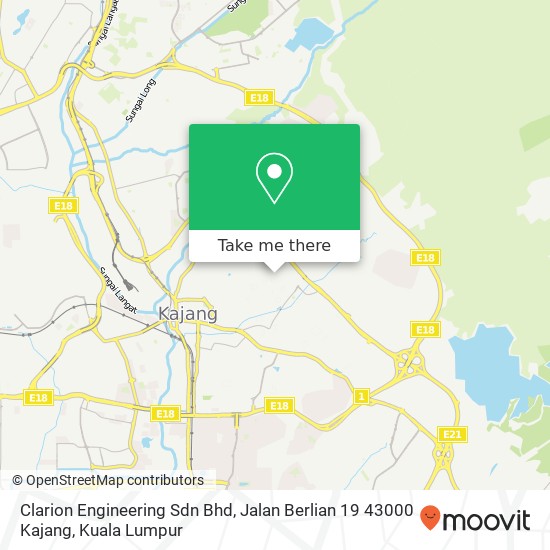 Peta Clarion Engineering Sdn Bhd, Jalan Berlian 19 43000 Kajang
