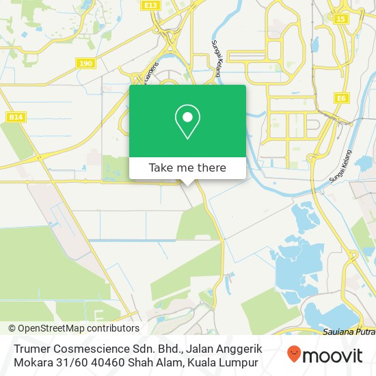 Peta Trumer Cosmescience Sdn. Bhd., Jalan Anggerik Mokara 31 / 60 40460 Shah Alam