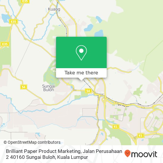 Peta Brilliant Paper Product Marketing, Jalan Perusahaan 2 40160 Sungai Buloh