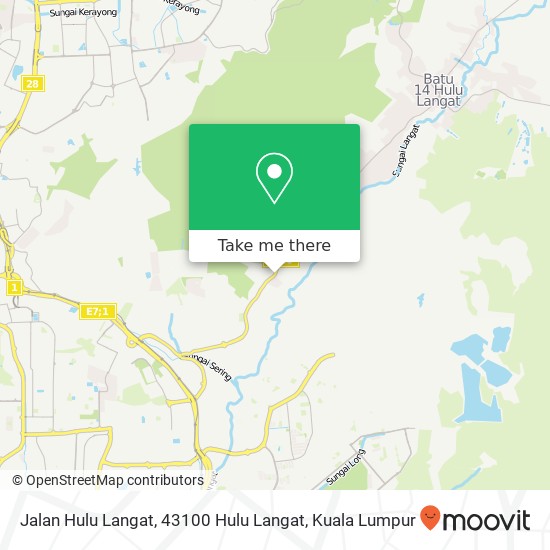 Peta Jalan Hulu Langat, 43100 Hulu Langat