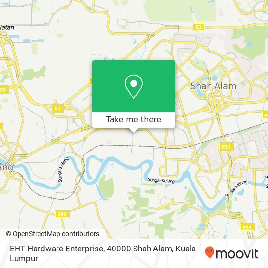 EHT Hardware Enterprise, 40000 Shah Alam map