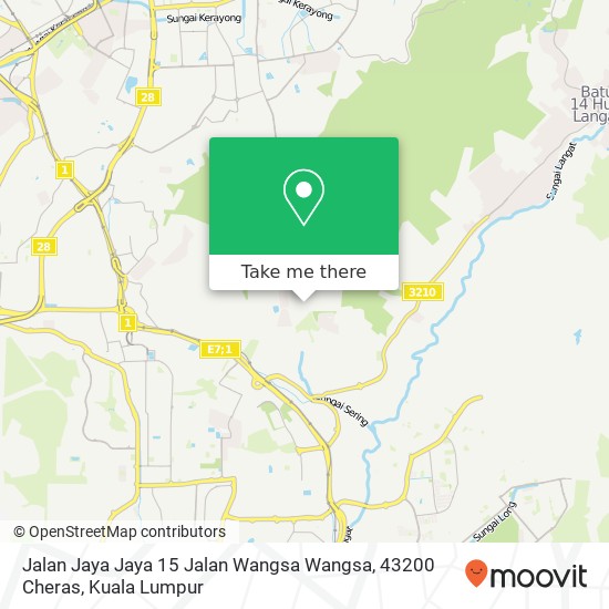 Peta Jalan Jaya Jaya 15 Jalan Wangsa Wangsa, 43200 Cheras