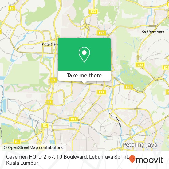 Cavemen HQ, D-2-57, 10 Boulevard, Lebuhraya Sprint map