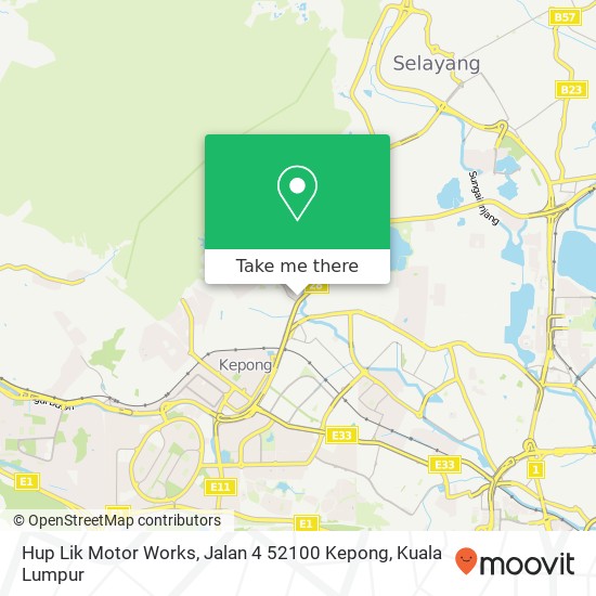 Hup Lik Motor Works, Jalan 4 52100 Kepong map