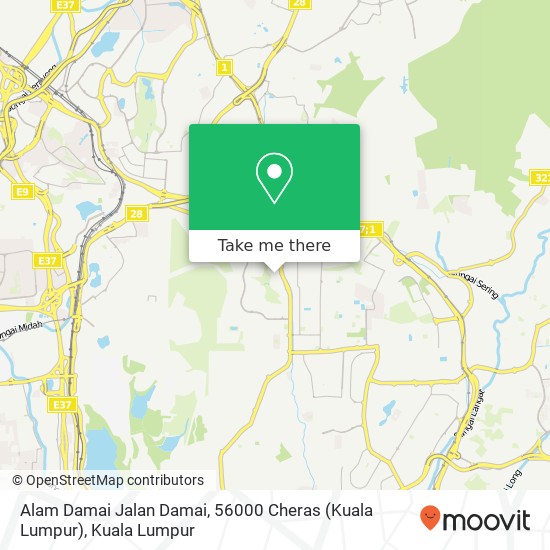 Alam Damai Jalan Damai, 56000 Cheras (Kuala Lumpur) map