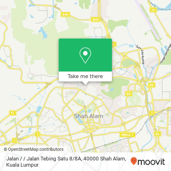Peta Jalan / / Jalan Tebing Satu 8 / 8A, 40000 Shah Alam