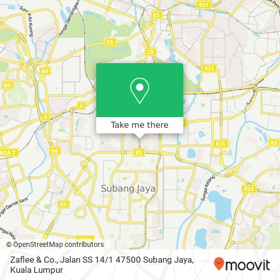 Peta Zaflee & Co., Jalan SS 14 / 1 47500 Subang Jaya