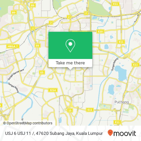 Peta USJ 6 USJ 11 /, 47620 Subang Jaya