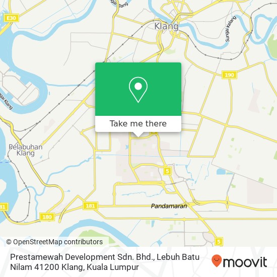 Peta Prestamewah Development Sdn. Bhd., Lebuh Batu Nilam 41200 Klang