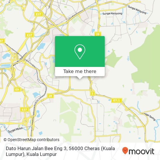 Dato Harun Jalan Bee Eng 3, 56000 Cheras (Kuala Lumpur) map