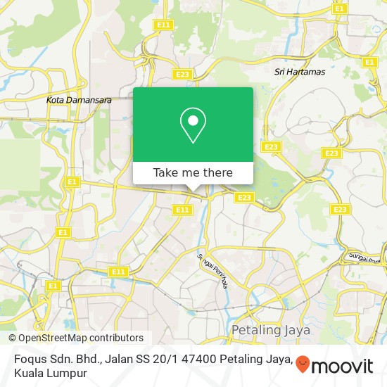 Foqus Sdn. Bhd., Jalan SS 20 / 1 47400 Petaling Jaya map