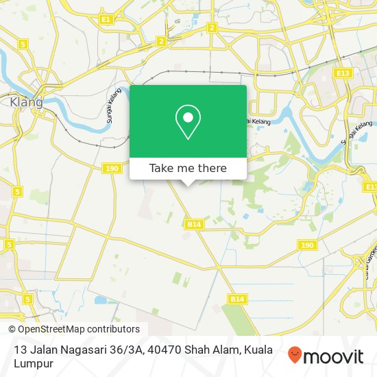 Peta 13 Jalan Nagasari 36 / 3A, 40470 Shah Alam