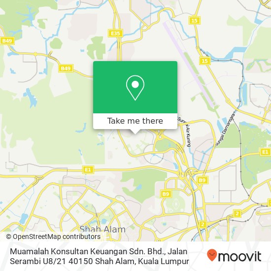 Peta Muamalah Konsultan Keuangan Sdn. Bhd., Jalan Serambi U8 / 21 40150 Shah Alam