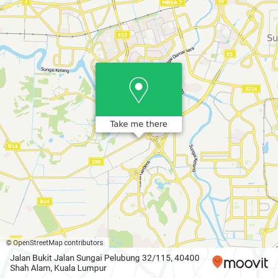 Peta Jalan Bukit Jalan Sungai Pelubung 32 / 115, 40400 Shah Alam