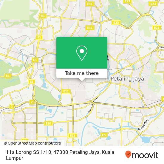Peta 11a Lorong SS 1 / 10, 47300 Petaling Jaya