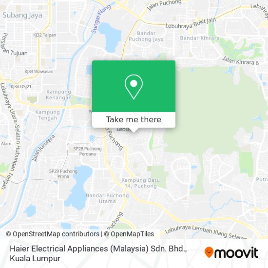 Peta Haier Electrical Appliances (Malaysia) Sdn. Bhd.