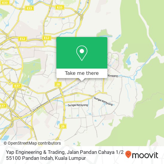 Peta Yap Engineering & Trading, Jalan Pandan Cahaya 1 / 2 55100 Pandan Indah