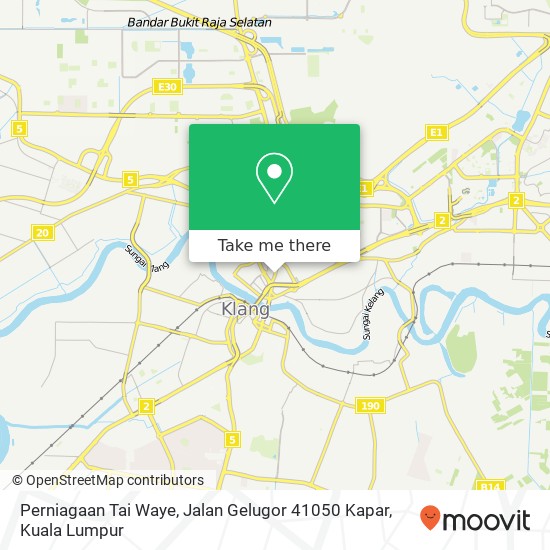 Peta Perniagaan Tai Waye, Jalan Gelugor 41050 Kapar