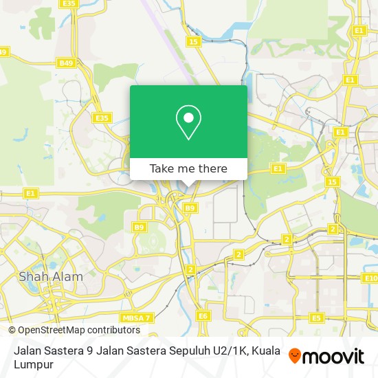 Peta Jalan Sastera 9 Jalan Sastera Sepuluh U2 / 1K