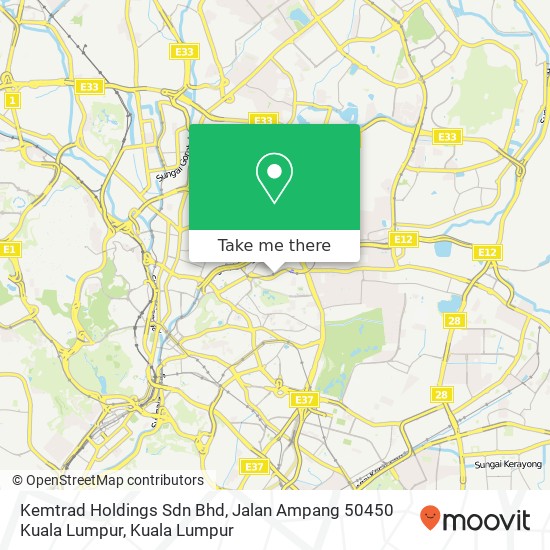Peta Kemtrad Holdings Sdn Bhd, Jalan Ampang 50450 Kuala Lumpur