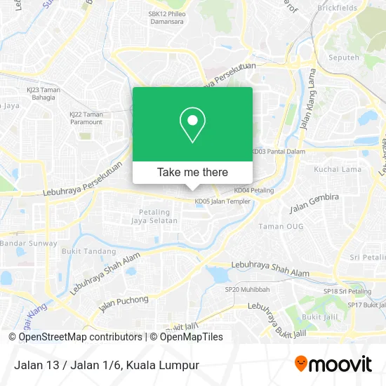 Jalan 13 / Jalan 1/6 map