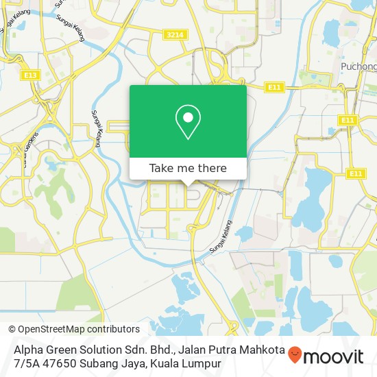 Alpha Green Solution Sdn. Bhd., Jalan Putra Mahkota 7 / 5A 47650 Subang Jaya map