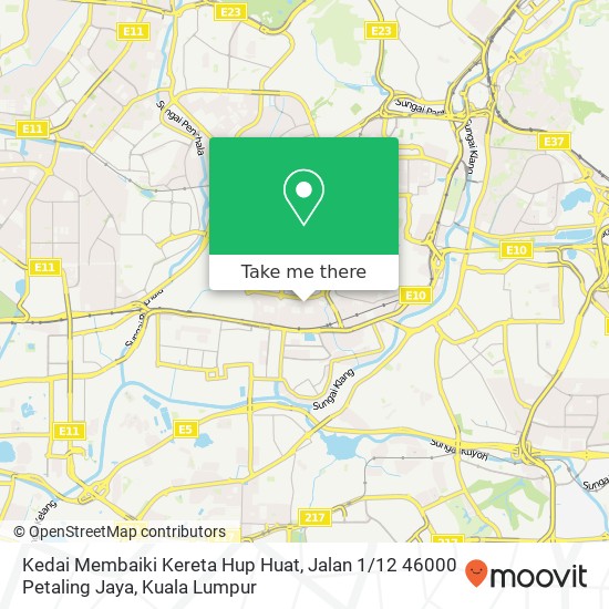 Peta Kedai Membaiki Kereta Hup Huat, Jalan 1 / 12 46000 Petaling Jaya