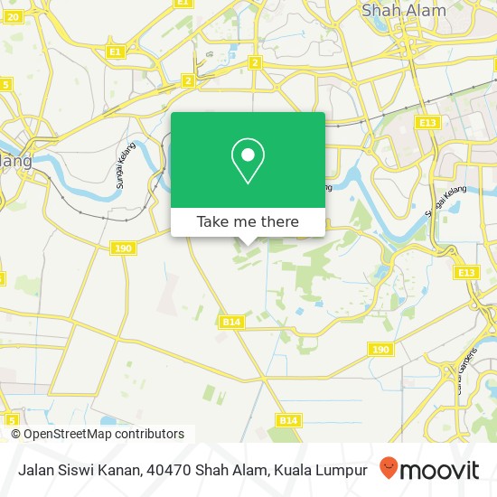 Peta Jalan Siswi Kanan, 40470 Shah Alam
