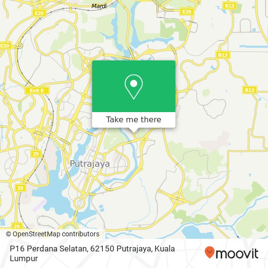 Peta P16 Perdana Selatan, 62150 Putrajaya
