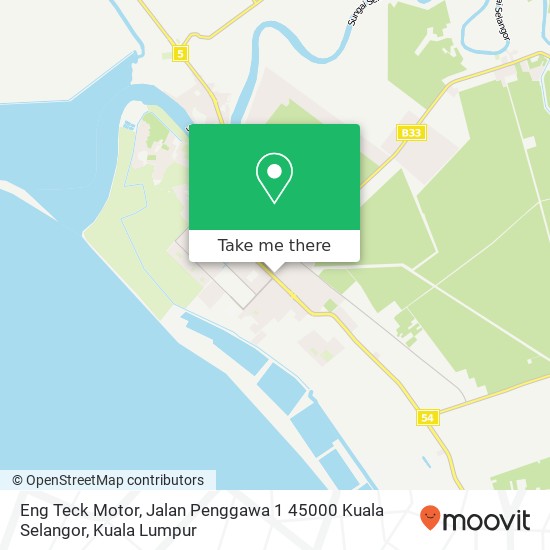 Peta Eng Teck Motor, Jalan Penggawa 1 45000 Kuala Selangor