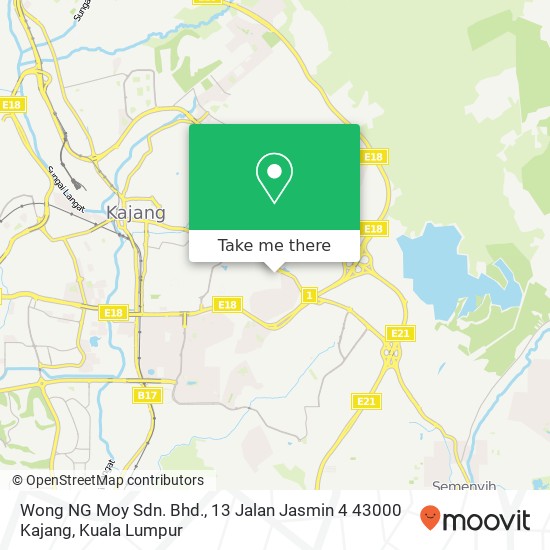 Peta Wong NG Moy Sdn. Bhd., 13 Jalan Jasmin 4 43000 Kajang