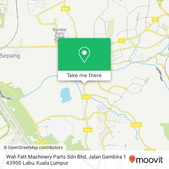 Peta Wah Fatt Machinery Parts Sdn Bhd, Jalan Gembira 1 43900 Labu