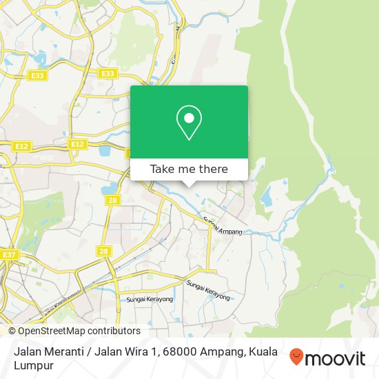 Peta Jalan Meranti / Jalan Wira 1, 68000 Ampang