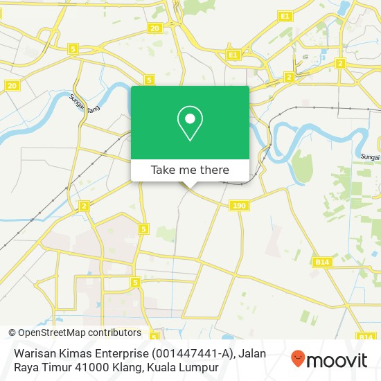 Peta Warisan Kimas Enterprise (001447441-A), Jalan Raya Timur 41000 Klang