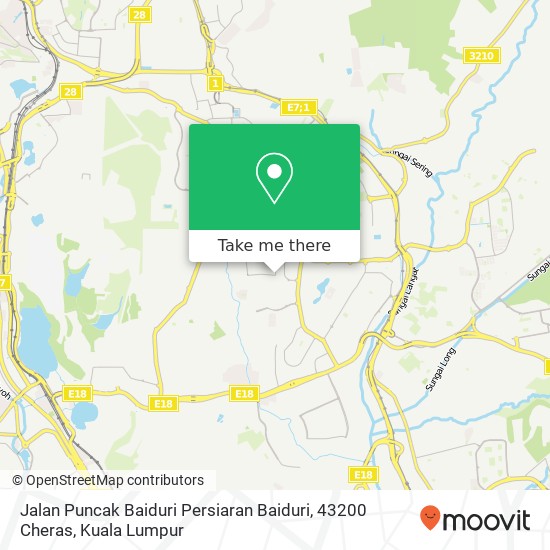 Jalan Puncak Baiduri Persiaran Baiduri, 43200 Cheras map