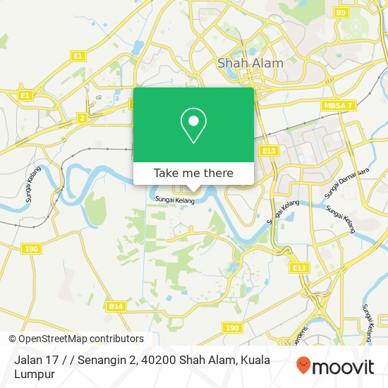 Jalan 17 / / Senangin 2, 40200 Shah Alam map