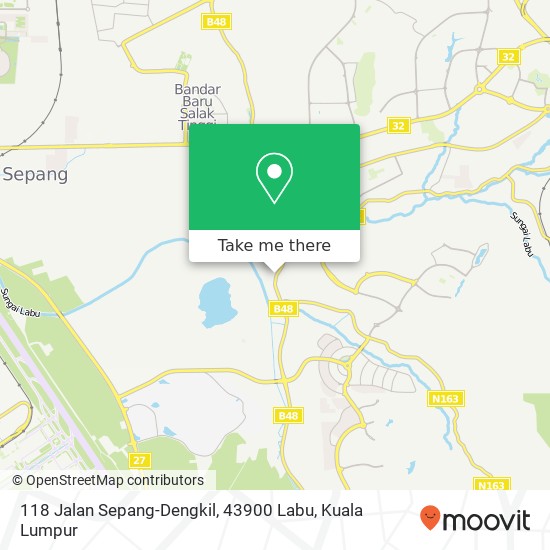 Peta 118 Jalan Sepang-Dengkil, 43900 Labu