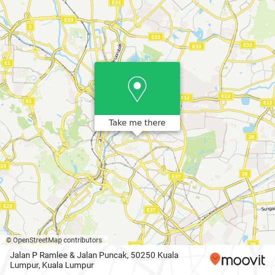 Jalan P Ramlee & Jalan Puncak, 50250 Kuala Lumpur map