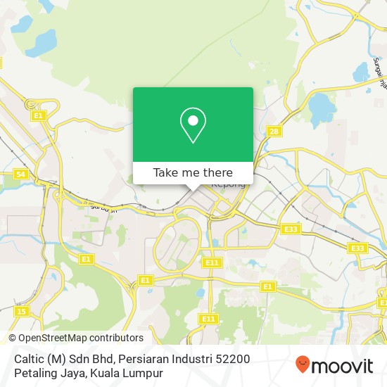 Caltic (M) Sdn Bhd, Persiaran Industri 52200 Petaling Jaya map