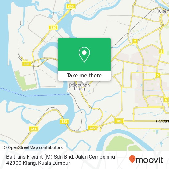 Baltrans Freight (M) Sdn Bhd, Jalan Cempening 42000 Klang map