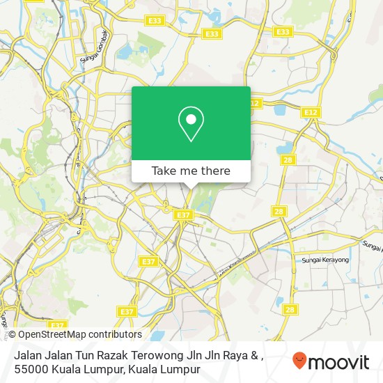 Jalan Jalan Tun Razak Terowong Jln Jln Raya & , 55000 Kuala Lumpur map