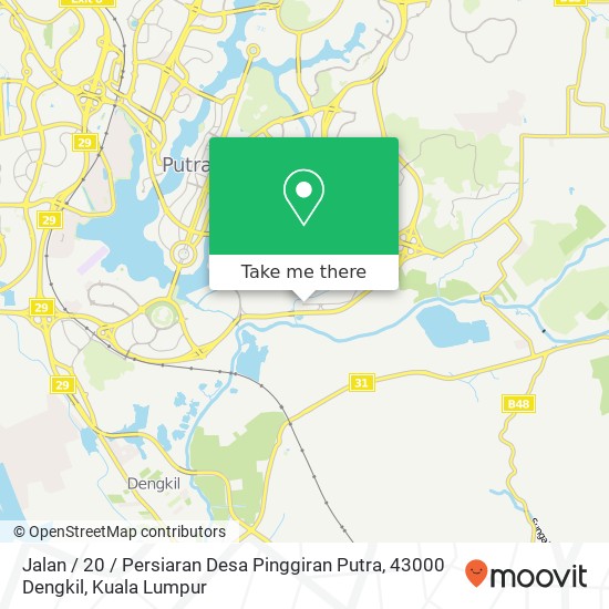 Jalan / 20 / Persiaran Desa Pinggiran Putra, 43000 Dengkil map