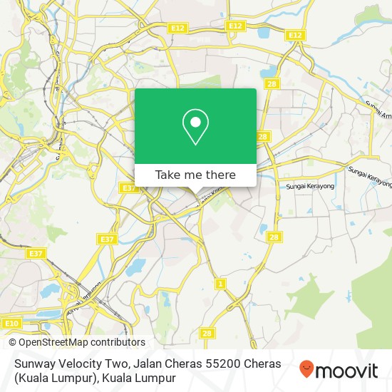 Peta Sunway Velocity Two, Jalan Cheras 55200 Cheras (Kuala Lumpur)