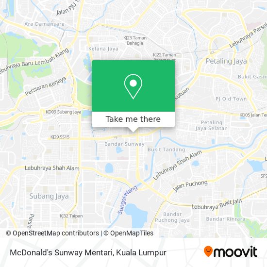 Peta McDonald's Sunway Mentari
