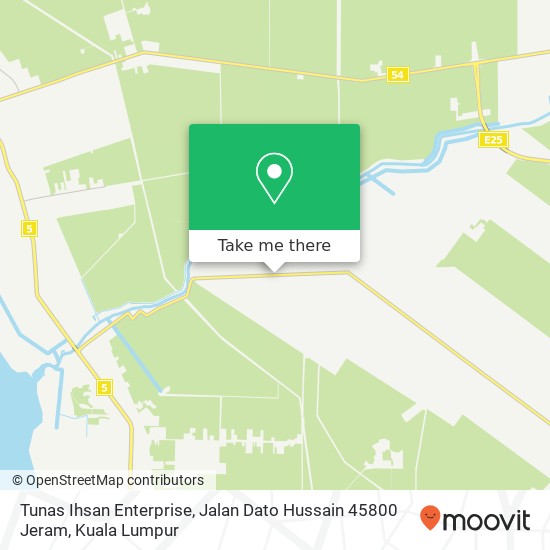 Peta Tunas Ihsan Enterprise, Jalan Dato Hussain 45800 Jeram