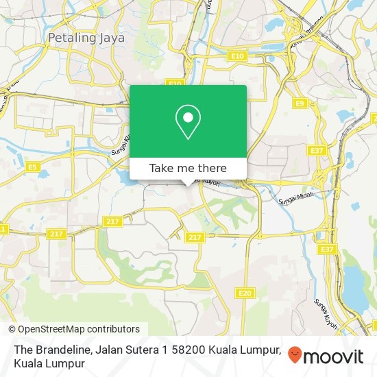 Peta The Brandeline, Jalan Sutera 1 58200 Kuala Lumpur
