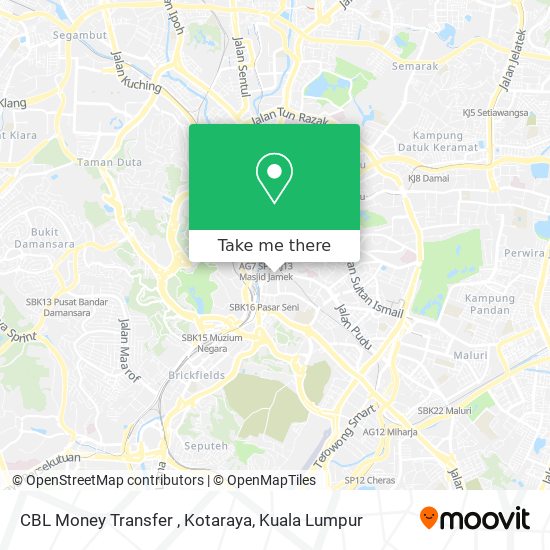 Peta CBL Money Transfer , Kotaraya